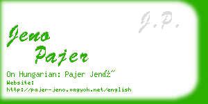 jeno pajer business card